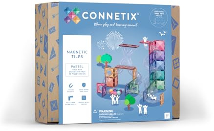CONNETIX Magnetische Fliesen Pastell Ball Run Packen, 80 Stück