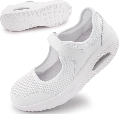 Git-up Zapatos Cómodos para Caminar para Mujeres con Correa Ajustable, Zapatos de Enfermería Casuales de Malla Transpirable Zapatillas Ligeras de Cojín de Aire 1922