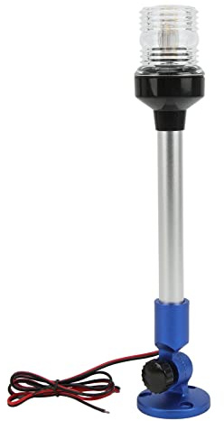 Leapiture Luz de anclaje de navegación marina, luz de anclaje de navegación LED, luz de anclaje de 2nm IP66, lámpara de barco de 360 ° redonda, resistente al agua(Azul)