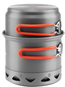 Fire-Maple Camping Pot Bowl Foldable Backpacking Cooking Set Pots for 1 Person 268g FMC-217 Ultralight Outdoor Single Cookware with Heat Exchanger