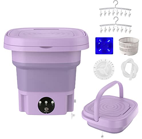 Lavatrice portatile pieghevole mini lavatrice e asciugatrice portatile ad alta capacità mini lavatrice con 3 modalità di pulizia profonda mezzo lavaggio automatico