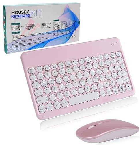 Bluetooth Tastatur Kabellos, Maus Tastatur Sets,Funktastatur Mit Maus Mini Tastatur Ultra-Dünn Wireless Tastatur Maus Set für iPad,Mac, PC, Laptop, Tablet,Surface,Phone,Computer,QWERTY