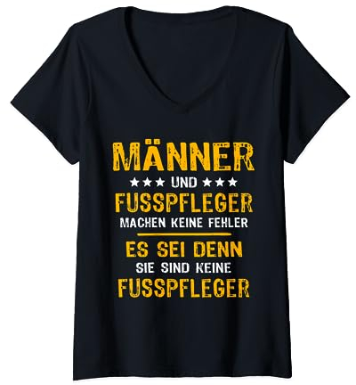 Lustiger Spruch Fusspfleger T-Shirt mit V-Ausschnitt