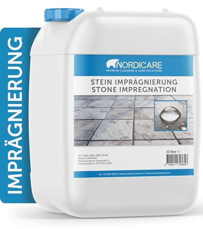 Nordicare [10L] Steinimprägnierung für Außen I Stein Imprägnierung universal anwendbar I Steinversiegelung, Steinplatten Versiegelung