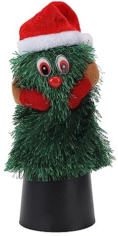 Hiraith Tisch-Weihnachtsbaum mit Musik, Drehbar, Niedliche Pflanzenform, Weihnachtsbaum-Figur, Dekoration (Kleine Größe 300 ml)