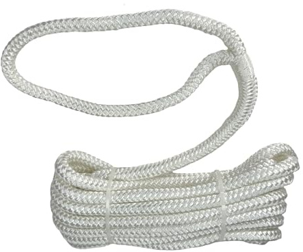 F26 Boot Festmacherleine mit Auge für Yacht, 12 mm x 7 m, Weiß | Mooring Leine und Tauwerk für Segelboot, Motorboot, Schiff und Marine
