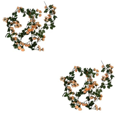 IMIKEYA 2 Pièces Simulation de Vigne Rose fête Jardin de Fleurs réaliste Mariage Rose Artificielle Guirlande Decoration Mural décoration pour Fleurs artificielles Lierre Artificiel