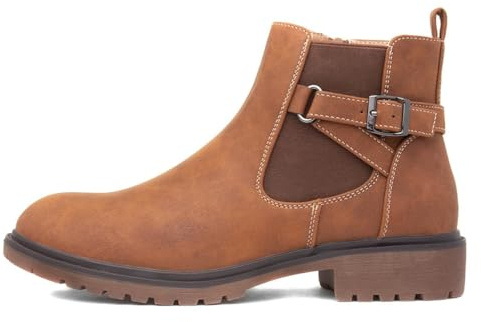 Lilley Womens Tan Zip Up Buckle Ankle Boot - Size 9 UK - Brown