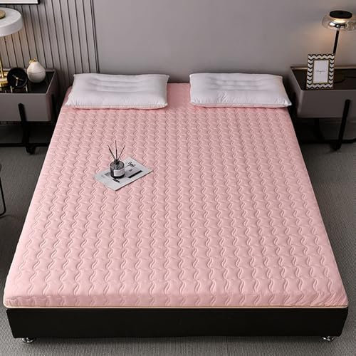 HACSYP Faltbare Futon-Matratze, 5 cm Dicke, Einzel- und Doppelbettmatte for Studenten, Tatami-Bodenmatte, mit Memory-Schaum gefüllte, atmungsaktive Matratze, for Gäste(Pink,90x200 cm)