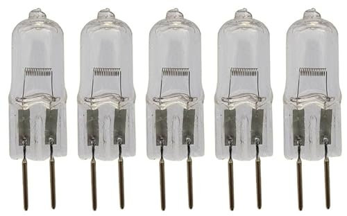 UGEFKMQ 5Pc Halogen Light Bulb G6.35 50W 24V Halogen Lamps G6.35 24V 35W Projector Bulb Machine Tool GY6.35 Bi-pin Base,250W