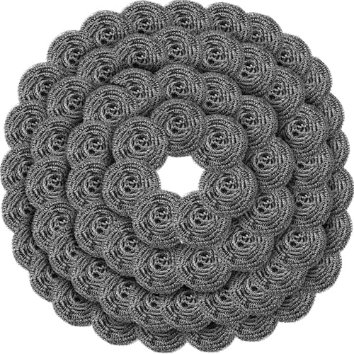 Roshtia Spugna abrasiva in acciaio inox, grande, 50 g, spugne abrasive in acciaio inox, per la pulizia di piatti, stufe, pentole, padelle, cappe da cucina (24 pezzi)