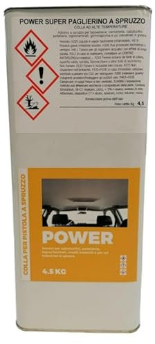 TENDAGGIMANIA Hochtemperatur-Kleber Power, Sprühanwendung, Gewicht 4,5 kg, für Holz, Schuhe, Polstermöbel, Dach, selbstfest, thermischer Klebstoff, hohe Temperaturen, 90 °