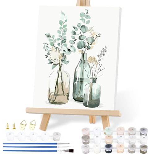 MINISOISO Peinture par Numéros Fleur Adulte, Kit de Peinture à L'huile par Numéro, Peinture Numérique Dessinée à la Main, Fleur DIY Peinture à L'huile avec Peinture et Pinceau (57 x 47 cm, Sans Cadre)