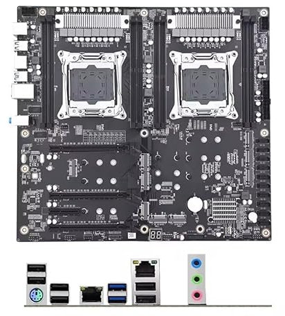 JMT Scheda madre X99 D4 Dual Pro da 256 GB con slot di memoria 8 x DDR4, 2 x RTL811H Gigabit Ethernet compatibile con CPU LGA 2011-3 V3/V4