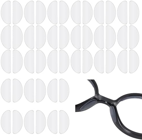 24 Paar Antirutsch Brillen Nasenpads Silikon,Antirutsch Brillenpads Selbstklebend Brillen Nasenpads Weiche Silikon Brillenpolster Nase Dünne Brille Nasen Pad Für Brillen Und Sonnenbrillen(Transparent)