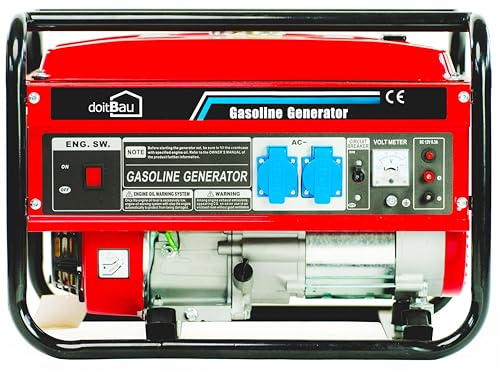 Generador de energía con gasolina, generador de energía con accesorios, generador de corriente de emergencia silencioso, (2 enchufes (3000W BS3500)))