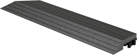 ML-Design Profilo Angolare Sinistro WPC 38x2x7,5 cm Antracite – Finitura per Pavimenti da Esterno Effetto Legno Antiscivolo con Drenaggio Resistente UV Facile da Montare per Terrazze e Giardini