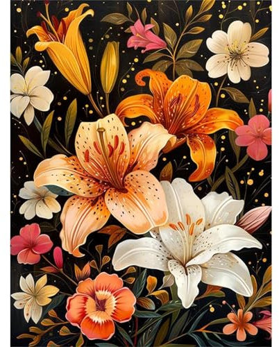 Puzzle für Erwachsene 1200 Teile Gelbe Lilien, 75 x 50 cm Puzzles für Erwachsene Pädagogisches Spiel Herausforderung Spielzeug 1200 Teile, Puzzle Erwachsene Anspruchsvoll