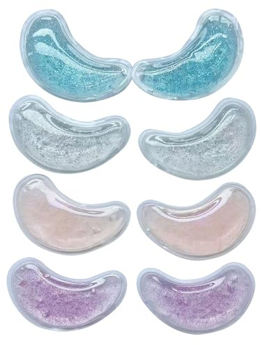 Reusable Under Eye Patches - 8PCS Hot & Cold Gel Eye Pads/Ice Pack for Puffy Eyes, Dark Circles & Eye Bags | Cooling Sleep Mask & Soothing Compress