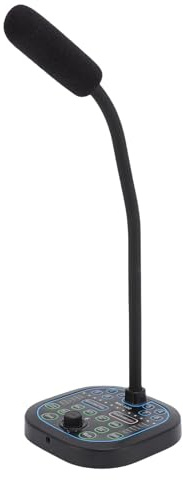 Tosuny Microfono per Computer USB, Cambio Vocale Microfono Portatile con 16 Effetti Sonori, per PC/laptop/smartphone/tablet, per Chat Online, Gioco, Podcasting
