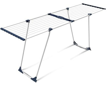 CasaSi® EasyFlex – Ausziebarer Wäscheständer 20m – ausziehbar & platzsparend – Wäscheständer Schwarz aus legiertem Stahl für Kleidung und Handtücher | ausziehbar & platzsparend – für Kleidung und Handtücher