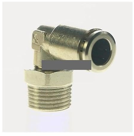 Pneumatic Nickel Brass Elbow Push in Connector Union Quick Release Air Fitting Plumbing 3/8 Male to Fit Tube O/D 8mm