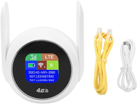 Yanmis Router Wi-Fi 4G LTE, Hotspot Mobile Portatile con Slot per Scheda SIM per Viaggi, Modem Internet Wireless Ad Alta velocità da 300 Mbps, Supporto 32 Utenti, Tecnologia Wi-Fi 6