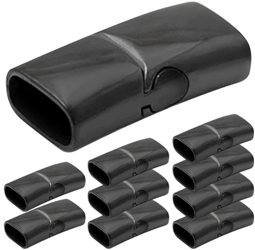 Magnetiska spännen för armband, 10-pack rostfritt stål 10 x 5 mm, polerad slät för enkel gör-det-själv-smyckestillverkning, svart smyckeslås