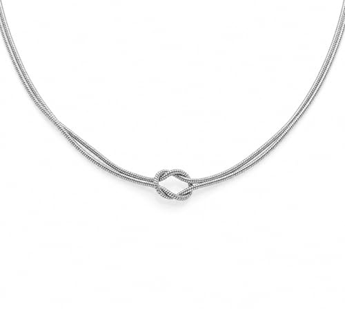 Louis Ciocchetti dal 1887 Collana Donna Acciaio con Nodo – Collanina Regolabile 39+5 cm, Maglia Fine 1,3 mm, Elegante e Minimal, Idea Regalo Natale San Valentino, Made in Italy