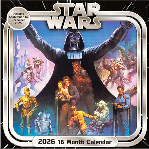 Pyramid International - STAR WARS 2026 – Broschürenkalender 30×30 cm mit Darth Vader, Luke Skywalker, Yoda & Millennium Falcon – Wandkalender für Jedi, Sith & Sci-Fi-Fans