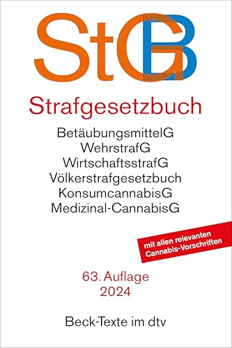 Strafgesetzbuch: mit Einführungsgesetz, Völkerstrafgesetzbuch, Subventionsgesetz, Wehrstrafgesetz, Wirtschaftsstrafgesetz, Betäubungsmittelgesetz, ... dem Jugendgerichtsgesetz, (Beck-Texte im dtv)