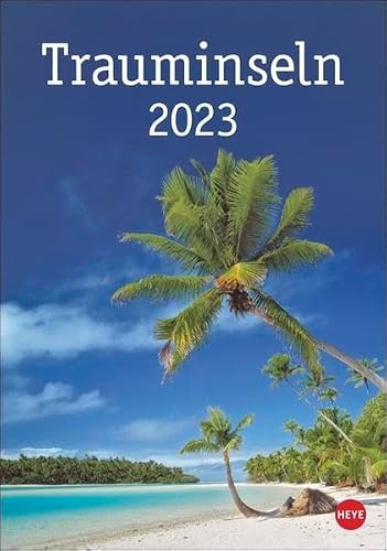 Trauminseln Kalender 2023. Praktischer Wandplaner mit traumhaften Fotos. Terminkalender mit Platz für Notizen und Inselbildern, die zum Träumen einladen.