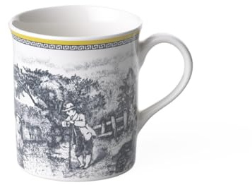 Villeroy und Boch Audun Ferme Kaffeebecher, 300 ml, Höhe: 9,1cm, Premium Porzellan, Weiß/Bunt