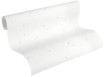A.S. Création Esprit Kids Vliestapete Lucky Love Tapete gepunktet 10,05 m x 0,53 m grau rosa rot Made in Germany 219442 2194-42