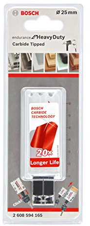 Bosch Professional Carbide Lochsäge Endurance for Heavy Duty (Ø 25 mm, Zubehör Bohrmaschine)
