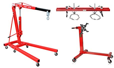 otgerlensker products Motorheber Motorkran Haken + Motorbrücke Motorträger 500 kg + Motorständer Motorhalter 454 kg
