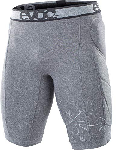 EVOC CRASH PANTS Fahrradhose Schutzkleidung für Mountainbike-, Rennrad- & Fahrradtouren (Größe: XL, Hüftprotektoren, Polsterungen für Hüfte, Becken & Steißbein), Carbon Grau