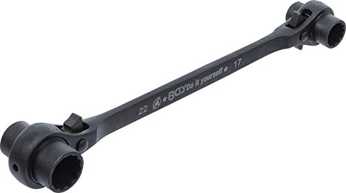 BGS Diy 6843 | Cricchetto doppia bussola poligonale | 4-in-1 | 14 - 17 - 19 - 22 mm