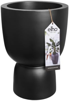 Elho Pure Coupe 35 - Blumentopf für Innen & Außen - Ø 34.9 x H 49.0 cm - Schwarz