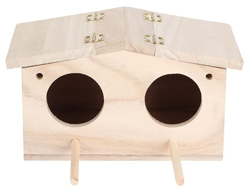 Bird Box, Bird Houses For Garden, Wooden Pet Bird Nests House Breeding Box Cage Birdhouse Accessories for Parrots Swallows Wooden Bird House