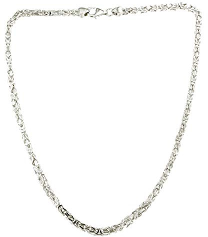 Original italienische Byzantiner Königskette 925 Silber 3 mm breit quadratisch 40 cm Silberkette Halskette Damen Herren Anhängerkette Schmuck ab Fabrik tendenze Italy
