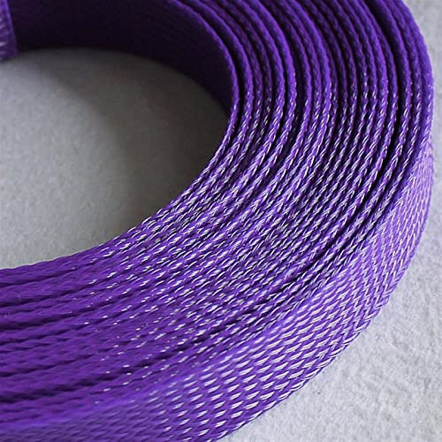 kabelschlauch, 1m lila 2~35 mm HAUSTIER Geflochtene erweiterbare Hülle -Kabeldraht -Wrap Isolierte Nylon -Kabelbaum mit hoher Dichte (Color : Purple, Inside Diameter : 30mm)