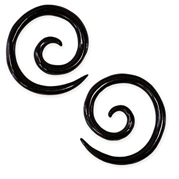 Fly Style 1 Paar 2mm Piercing Ohr Expander Ohrringe aus Horn - Dehnschnecke Dehnspirale Dehnungsschnecke Dehnsichel