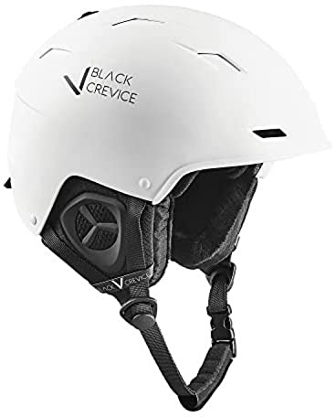 Black Crevice Skihelm GERLOS I Atmungsaktiver Skihelm Herren & Damen mit Lüftungsöffnungen I Hochwertiger Unisex Skihelm I Anpassbarer Ski-Helm mit Skibrillenhalterung