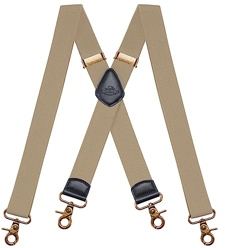 Dresime Hosenträger für Herren Breit X Form 3.5 CM mit 4 starken Haken-Clips, Durable Elastic Verstellbare Hosenträger für Männer und Damen