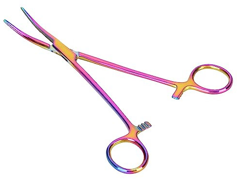 Pinzas Hemostáticas de Arcoíris Multicolor Pinzas para Piercing Pinzas, Codo de 18 Cm Alicates para Desplumar el Pelo de la Oreja Pinza de Limpieza Herramientas de Depilación Kit de Pinzas Manoplas Pa