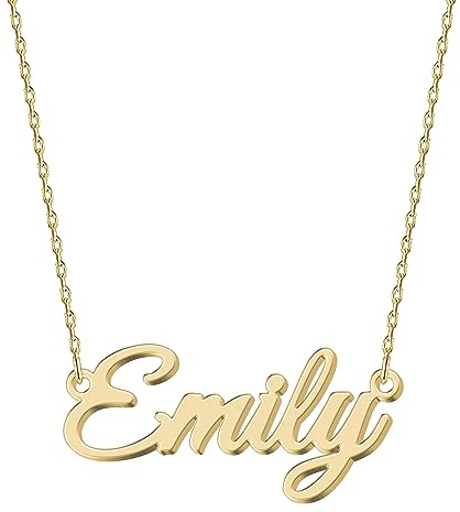 UMAGICBOX Exquisite Personalized Name Necklace|Choose from 14 Font Styles|Customizable 18K Gold Plated Stainless Steel & Sterling Silver Pendant|Unique Gift for Her