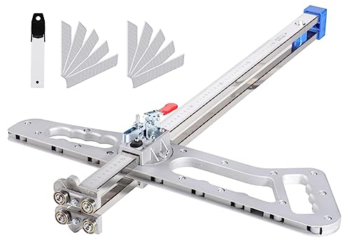 HYQNG Taglierina Pieghevole per cartongesso Taglierina per cartongesso con 10 Lame di Ricambio Lunghezza di Taglio 1,5-61 cm, Spessore 1-11 mm