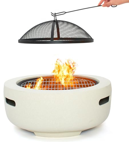 WILDLIFE FRIEND Brasero - Mesa de fuego para hoguera - 55 x 30 cm - Acero inoxidable, portátil, seguro, pantalla protectora contra el fuego, diseño único - Braseros cestas de fuego - Blanco