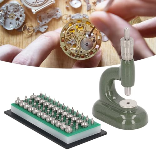 48PCS Watch Repair Tools Set High Precision Watchmaker's Jewelling Tool with Micrometric Screw 4MM&4MM Watch Jewel Press Horia Jeweling Tool Watch Case Closer